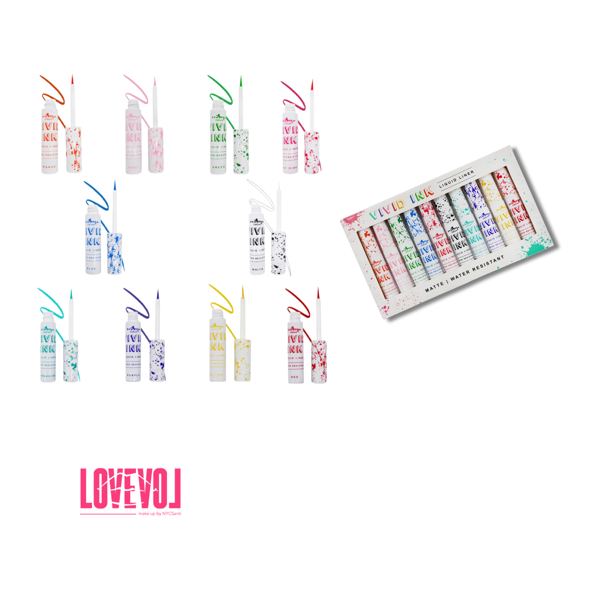 Set Delineadores Líquidos Vivid Ink de Italia Delux